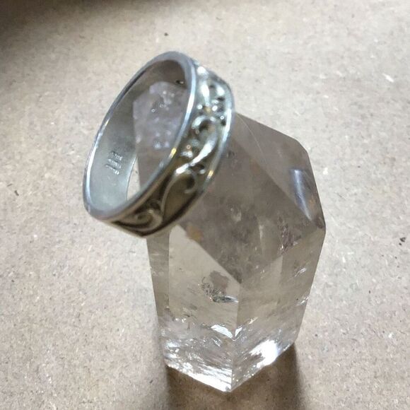 Ring, Sterling Silver Ring Band with 4 CZ, NEW, size 7, Handmade, Wedding, Artis - Picture 5 of 7